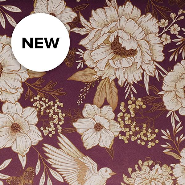 Presentpapper 3697 Purple Winterbloom 55cm x100m Utgående