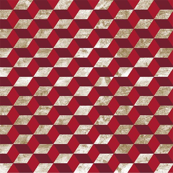 Presentpapper 5953 55cm Cube Red/Gold