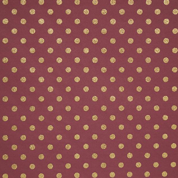 Julpapper 6399 Bordeaux Glitter Dots