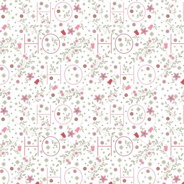 Julpapper 6403 White Red HO HO 55 cm