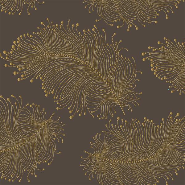 Presentpapper 6442 Brown Gold Feather