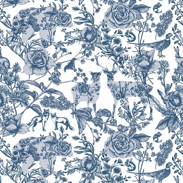 Julpapper 6453 Graceful Forest Blue