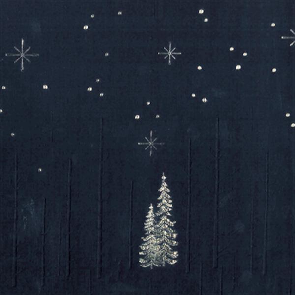 Julpapper 6484 Navy Forrest Star Night 55 cm