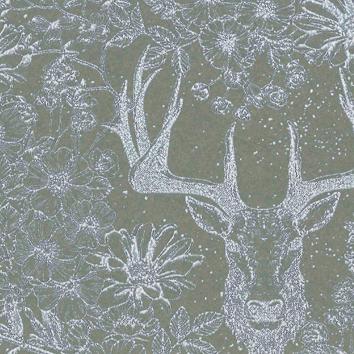 Julpapper 6505 Silver Deer Dark Grey 55cm x100m