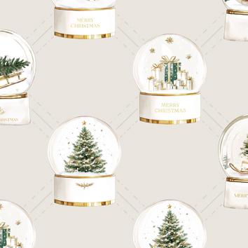 Julpapper 6519 Snow Globes 55cm x100m