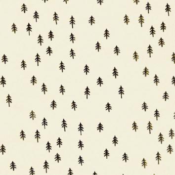 Julpapper 6521 Small Christmas Trees Beige 55cm x100m