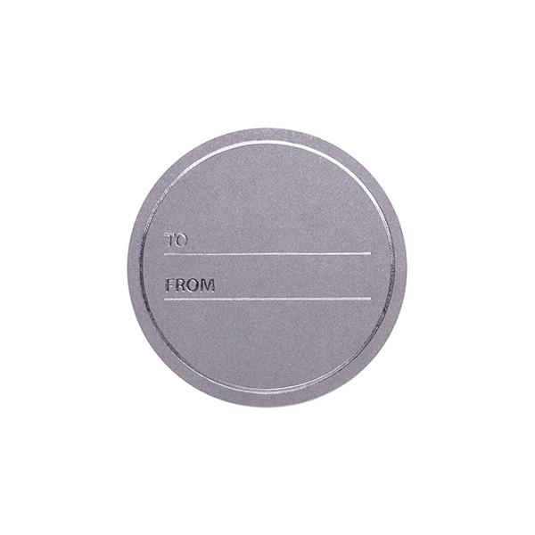 To & From round lable mat/glossy Silver 500 st