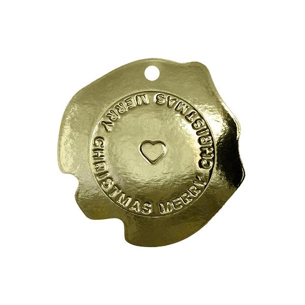 Tag Stamp Merry Christmas Guld 8x8cm/90 st.