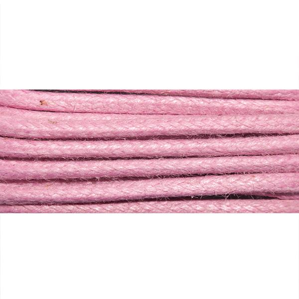 Bomullssnöre Vaxat Rosa 2mm x 100m