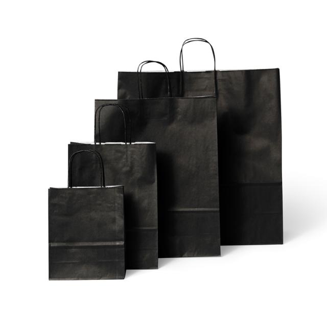 Papperskasse Kraft Svart Twist 45x15x49