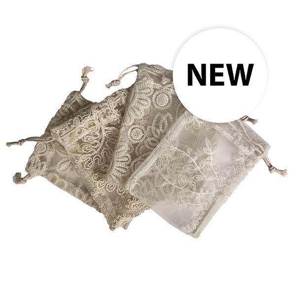 Jewelrybag Off White Lace 100x130+20 mm 4 x 25 pcs