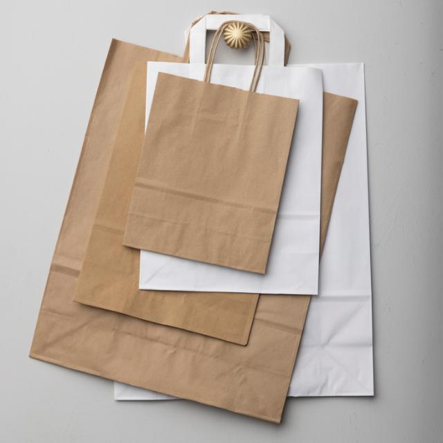 Papperskasse Vit Kraft Platt 22x10x28cm